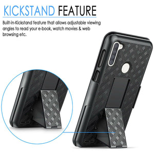 Slim Shell Kickstand Galaxy A21 Case w/ Belt Clip Holster OEM-MyPhoneCase.com