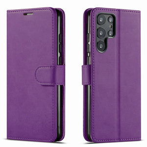 Premium Leather [Galaxy S23] Flip Wallet Case w/ Card Holder - Purple-MyPhoneCase.com