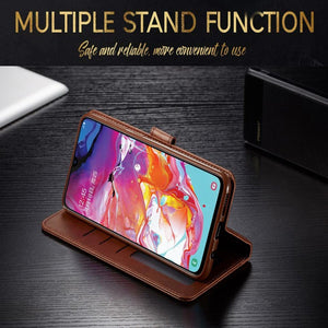 Premium Leather [Galaxy S23+ Plus] Flip Wallet Case w/ Card Holder - Brown-MyPhoneCase.com