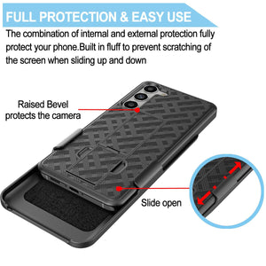 Fitted Shell Kickstand [Galaxy S23] Case w/ Belt Clip Holster Combo OEM-MyPhoneCase.com