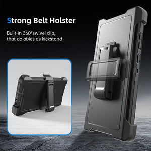 Heavy Duty Defender Galaxy S23+ Plus Case Belt Clip Holster - Black-MyPhoneCase.com