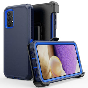 Heavy Duty Rugged Defender Galaxy A03s Case Belt Clip Holster - Navy/Blue-MyPhoneCase.com