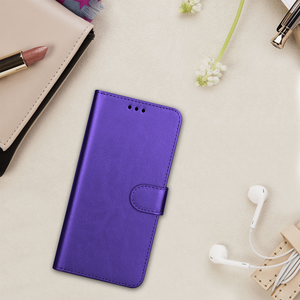 Premium Leather Flip Folio [iPhone 14 Pro Max] Wallet Case w/ Card Holder - Purple-MyPhoneCase.com