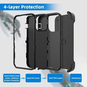 Tough Defender [iPhone 14 Pro Max] Case Full Body Rugged Armor - Black-MyPhoneCase.com
