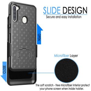 Slim Shell Kickstand Galaxy A21 Case w/ Belt Clip Holster OEM-MyPhoneCase.com