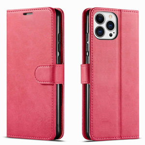 Premium Leather Flip Folio iPhone 12 Pro Max Wallet Case w/ Card Slot-MyPhoneCase.com