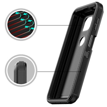 Heavy Duty Defender Moto G Power 2021 Case with Belt Clip Holster Blue w/ Holster Heavy Duty Defender Moto G Power 2021 Case with Belt Clip Holster Blue w/ Holster