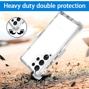 Heavy Duty Defender Galaxy S23 Case Belt Clip Holster - Clear-MyPhoneCase.com