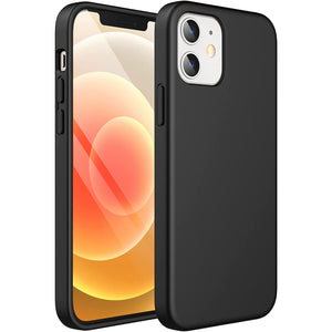 Silky-Soft Touch Full-Body [iPhone 12 / 12 Pro] Liquid Silicone Case - Black-MyPhoneCase.com