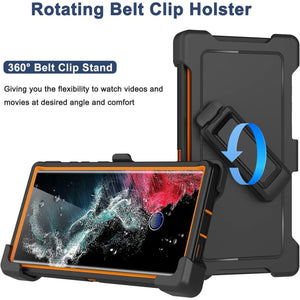 Heavy Duty Rugged Defender Galaxy S22 Ultra Case Belt Clip Holster-MyPhoneCase.com